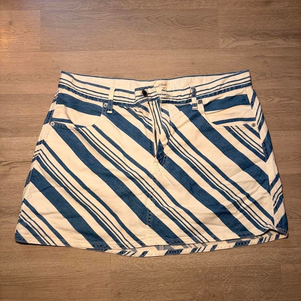 Universal Thread stripped Y2K mini jean skirt